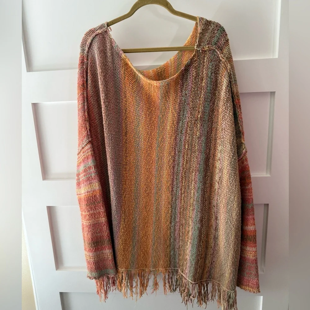 Free People Radiate Sweater in Confetti Combo Pastel Fringe Knit - Picture 4 of 14